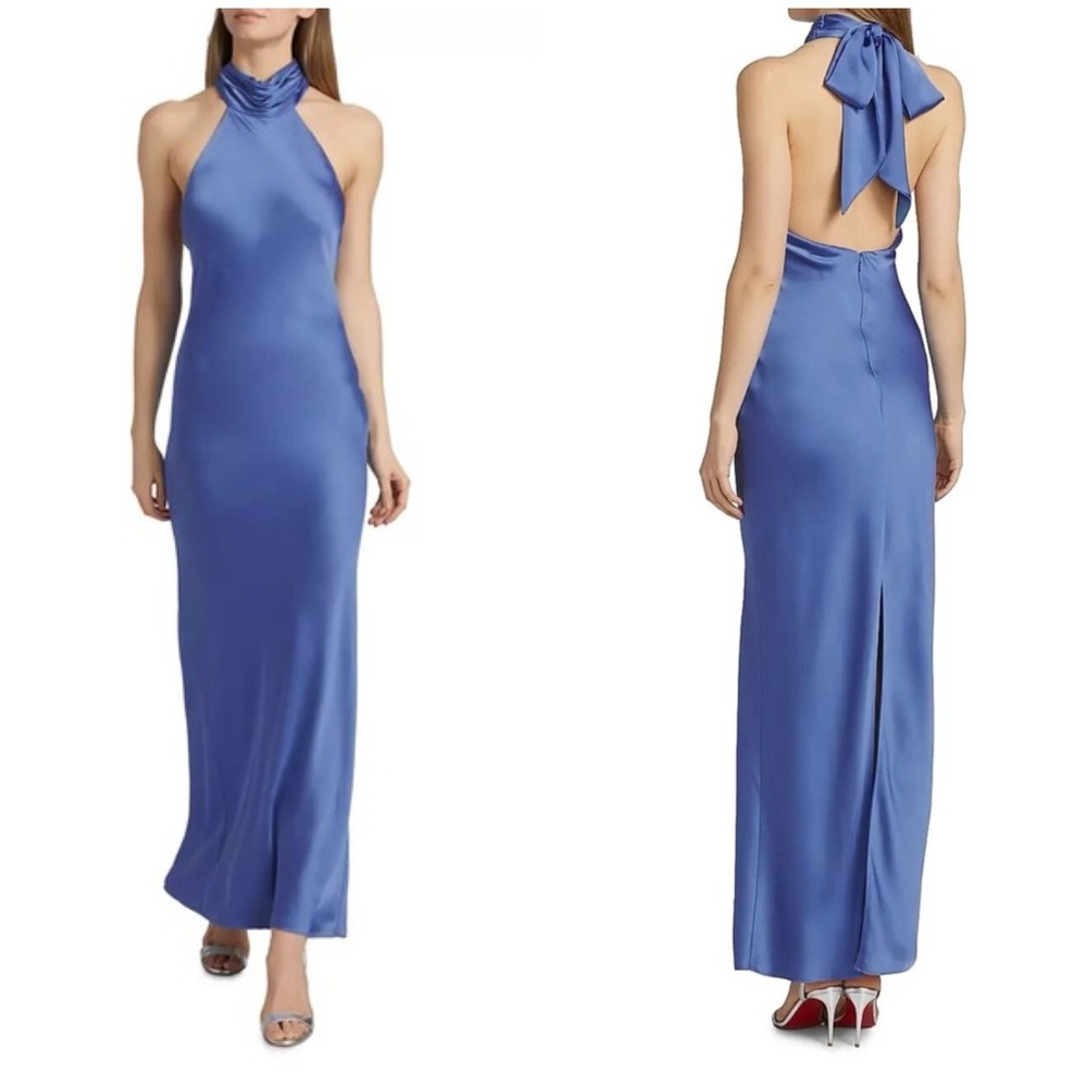 Ramy Brook Backless Blue Gown